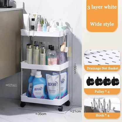 Slim Kitchen / Bathroom Storage Cart On Wheels - Suitable for Tight Spaces