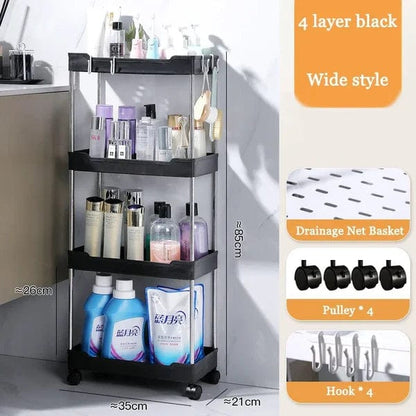 Slim Kitchen / Bathroom Storage Cart On Wheels - Suitable for Tight Spaces